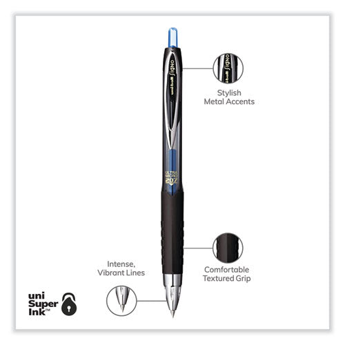 207 Signo Gel Ultra Micro Gel Pen, Retractable, Extra-fine 0.38 Mm, Blue Ink, Smoke Barrel