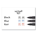 307 Gel Pen, Retractable, Medium 0.7 Mm, Black Ink, Black Barrel, Dozen