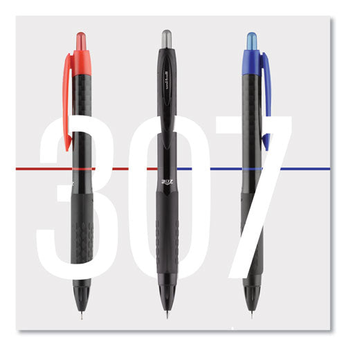 307 Gel Pen, Retractable, Medium 0.7 Mm, Black Ink, Black Barrel, Dozen