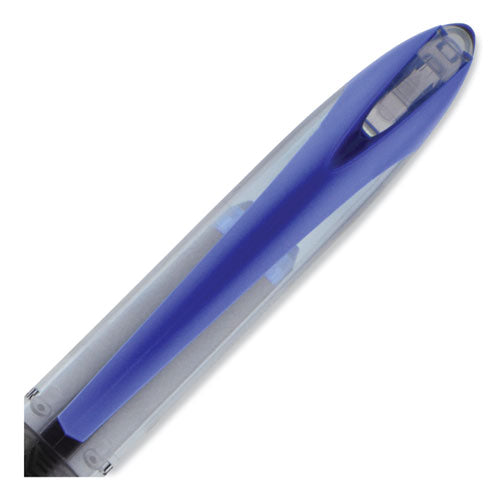 Air Porous Roller Ball Pen, Stick, Medium 0.7 Mm, Blue Ink, Black Barrel, Dozen