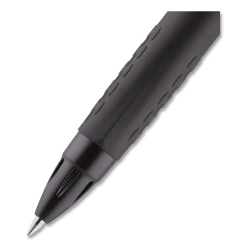 307 Gel Pen, Retractable, Micro 0.5 Mm, Black Ink, Black Barrel, Dozen