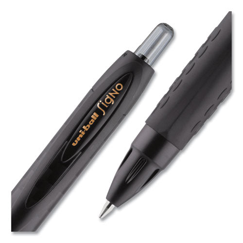 307 Gel Pen, Retractable, Micro 0.5 Mm, Black Ink, Black Barrel, Dozen