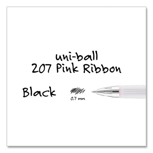 207 Office Pack Gel Pen, Retractable, Medium 0.7 Mm, Black Ink, Pink Barrel, 36/pack