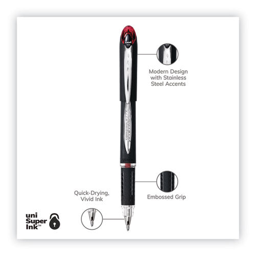 Jetstream Ballpoint Pen, Stick, Bold 1 Mm, Red Ink, Black Barrel