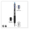 Signo 207 Gel Pen, Retractable, Medium 0.7 Mm, Blue Ink, Smoke/black/blue Barrel, Dozen