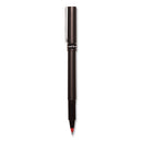 Deluxe Roller Ball Pen, Stick, Micro 0.5 Mm, Red Ink, Metallic Gray Barrel, Dozen