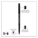 Onyx Roller Ball Pen, Stick, Micro 0.5 Mm, Red Ink, Black Matte Barrel, Dozen