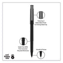 Roller Ball Pen, Stick, Fine 0.7 Mm, Black Ink, Black Matte Barrel, Dozen