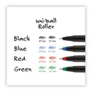 Roller Ball Pen, Stick, Fine 0.7 Mm, Green Ink, Black Matte Barrel, Dozen