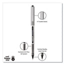 Vision Roller Ball Pen, Stick, Fine 0.7 Mm, Black Ink, Black/gray Barrel, Dozen