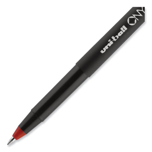 Onyx Roller Ball Pen, Stick, Fine 0.7 Mm, Red Ink, Black Matte Barrel, Dozen