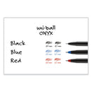 Onyx Roller Ball Pen, Stick, Fine 0.7 Mm, Blue Ink, Black Matte Barrel, Dozen