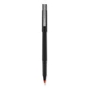 Roller Ball Pen, Stick, Micro 0.5 Mm, Red Ink, Black Matte Barrel, Dozen