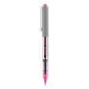 Vision Roller Ball Pen, Stick, Fine 0.7 Mm, Pink Ink, Gray Barrel, Dozen