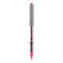 Vision Roller Ball Pen, Stick, Fine 0.7 Mm, Pink Ink, Gray Barrel, Dozen