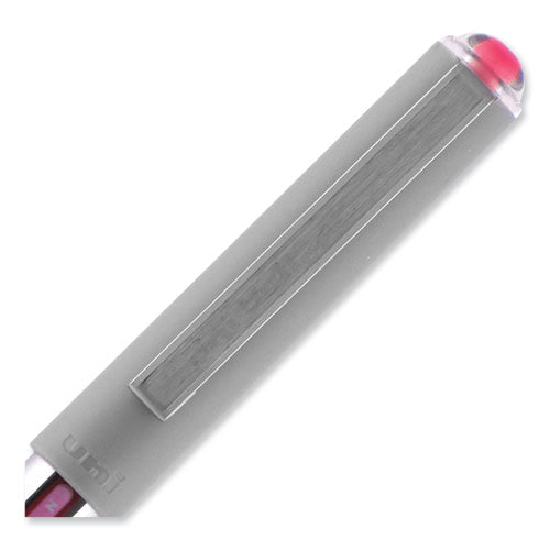 Vision Roller Ball Pen, Stick, Fine 0.7 Mm, Pink Ink, Gray Barrel, Dozen