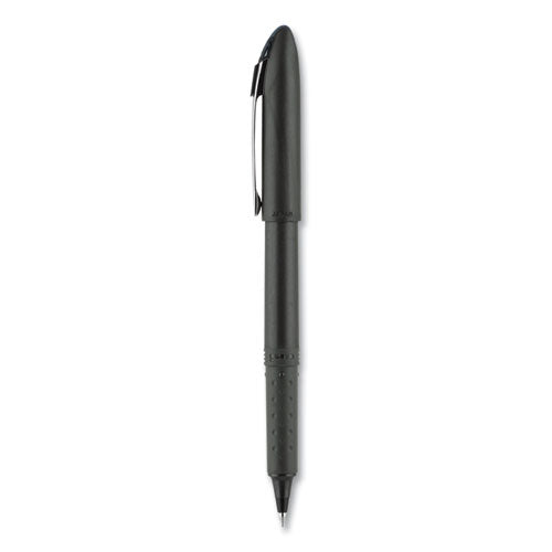 Grip Roller Ball Pen, Stick, Micro 0.5 Mm, Black Ink, Black Barrel, Dozen