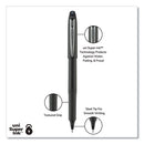 Grip Roller Ball Pen, Stick, Micro 0.5 Mm, Black Ink, Black Barrel, Dozen