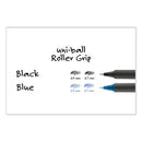 Grip Roller Ball Pen, Stick, Fine 0.7 Mm, Black Ink, Black Barrel, Dozen