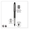 Grip Roller Ball Pen, Stick, Fine 0.7 Mm, Black Ink, Black Barrel, Dozen