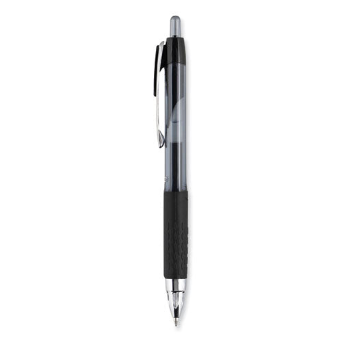 Signo 207 Gel Pen, Retractable, Micro 0.5 Mm, Black Ink, Smoke/black Barrel, Dozen