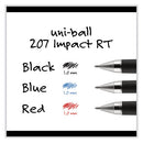 207 Impact Gel Pen, Retractable, Bold 1 Mm, Red Ink, Black/red Barrel