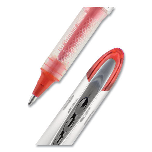 Vision Elite Roller Ball Pen, Stick, Bold 0.8 Mm, Red Ink, White/red Barrel