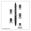 207 Plus+ Gel Pen, Retractable, Medium 0.7 Mm, Black Ink, Black Barrel, Dozen