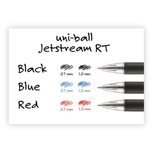 Jetstream Retractable Ballpoint Pen, Bold 1 Mm, Red Ink, Black Barrel