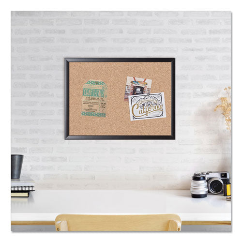 Cork Bulletin Board, 23 X 17, Natural Surface, Black Frame