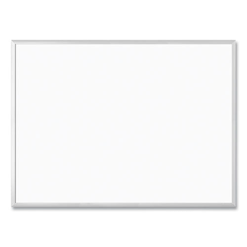 Melamine Dry Erase Board, 47 X 35, White Surface, Silver Frame