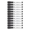 Medium Point Low-odor Dry-erase Markers With Erasers, Medium Bullet Tip, Black, Dozen