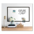 Magnetic Dry Erase Board With Mdf Frame, 35 X 23, White Surface, Black Frame