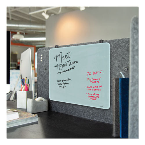 Cubicle Glass Dry Erase Board, 20 X 16, White Surface