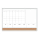 4n1 Magnetic Dry Erase Combo Board, 35 X 23, Tan/white Surface, Silver Aluminum Frame