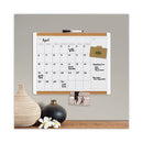 Pinit Magnetic Dry Erase Calendar With Plastic Frame, One-month, 20 X 16, White Surface, White Plastic Frame