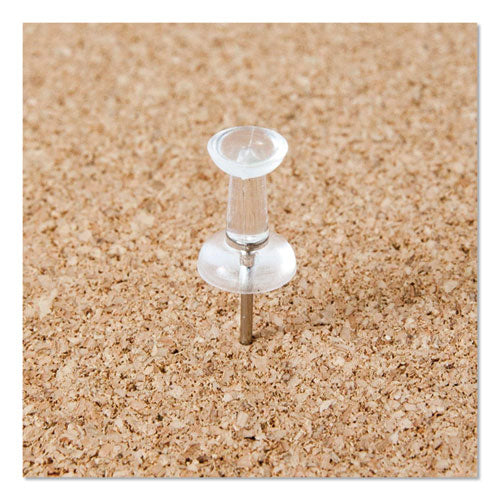 Standard Push Pins, Plastic, Clear, 0.44", 200/pack