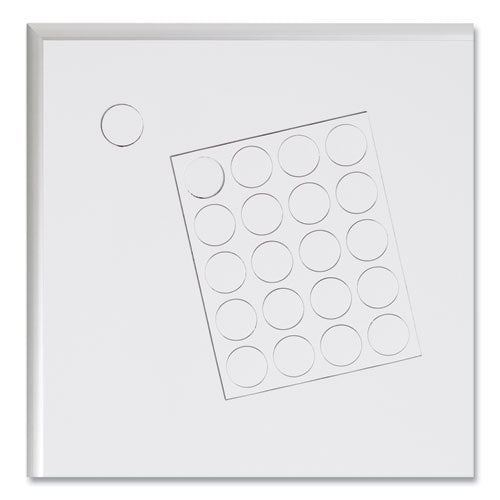 Heavy-duty Board Magnets, Circles, White, 0.75" Diameter, 20/pack