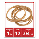 Rubber Bands, Size 12, 0.04" Gauge, Beige, 1 Lb Box, 2,500/pack