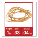 Rubber Bands, Size 33, 0.04" Gauge, Beige, 1 Lb Box, 640/pack