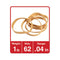 Rubber Bands, Size 62, 0.04" Gauge, Beige, 1 Lb Box, 490/pack