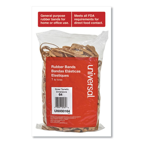 Rubber Bands, Size 64, 0.04" Gauge, Beige, 1 Lb Bag, 320/pack