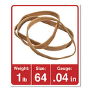 Rubber Bands, Size 64, 0.04" Gauge, Beige, 1 Lb Bag, 320/pack