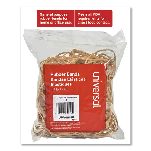 Rubber Bands, Size 18, 0.04" Gauge, Beige, 4 Oz Box, 400/pack