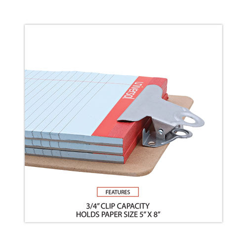 Hardboard Clipboard, 0.75" Clip Capacity, Holds 5 X 8 Sheets, Brown, 3/pack