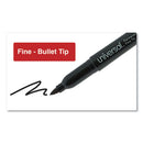 Pen-style Permanent Marker, Fine Bullet Tip, Black, Dozen