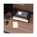 Recycled Plastic Side Load Desk Trays, 2 Sections, Legal Size Files, 16.25" X 9" X 2.75", Black