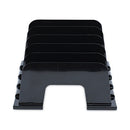 Recycled Plastic Incline Sorter, 5 Sections, Letter Size Files, 13.25" X 9" X 9", Black