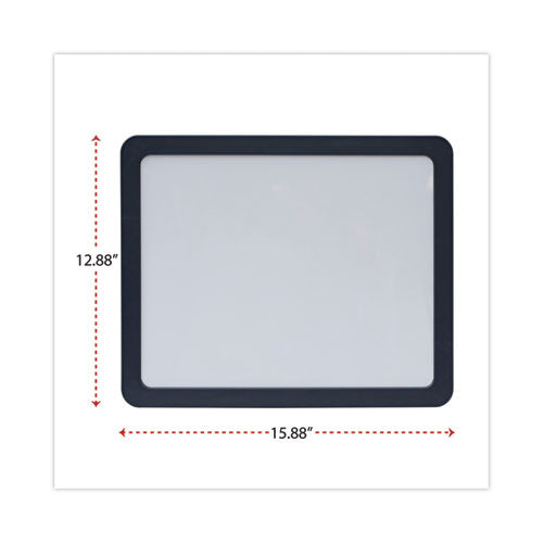 Recycled Cubicle Dry Erase Board, 15.88 X 12.88, White Surface, Charcoal Plastic Frame