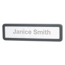 Recycled Cubicle Nameplate With Rounded Corners, 9 X 2.5, Charcoal